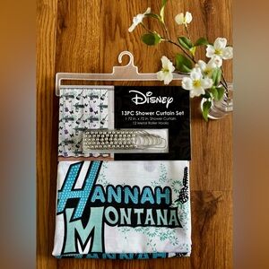 Disney Hannah Montana Guitar 🎸 13PC Shower Curtain 🦋 72” x 72” w/ 12 Hooks New